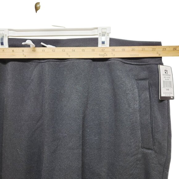 Southpole Black Mens Fleece Jogger Pants 5XB Drawstring Waist Pockets - Picture 7 of 9